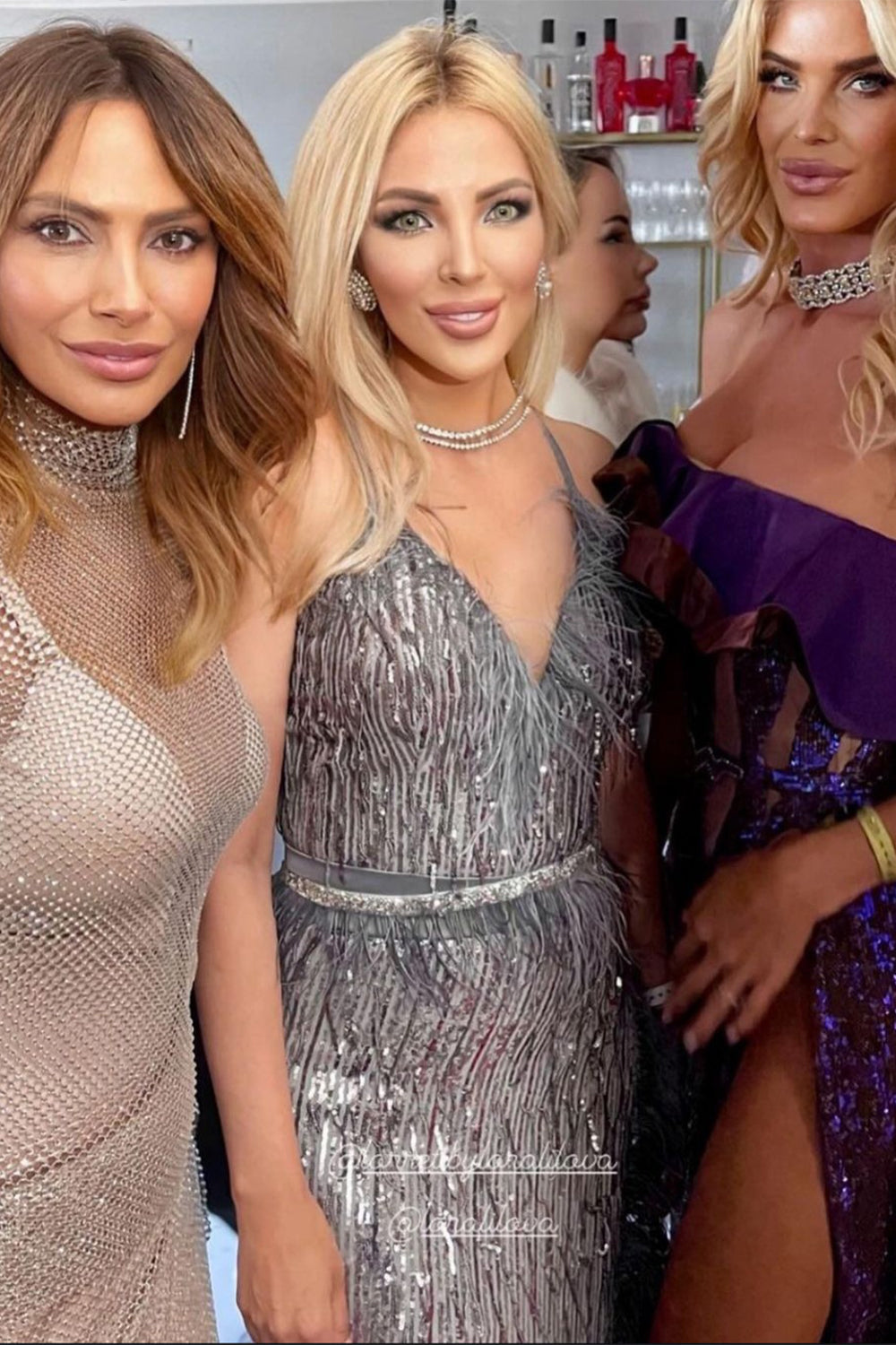 MAXI SKIRT AND CROP TOP SET ALAIA SEQUIN DARK GREY