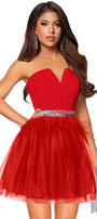 МINI VESTITO VIVIEN JERSEY ТULLE ROSSO