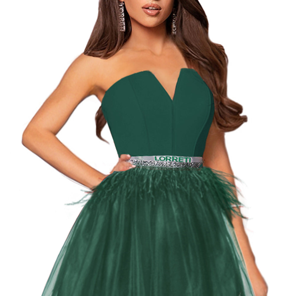 MINI DRESS VIVIEN TRICOT TULLE DARK GREEN
