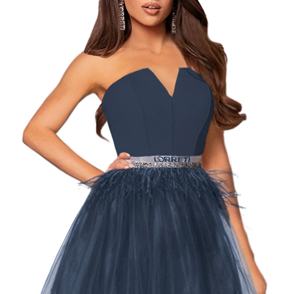MINI DRESS VIVIEN TRICOT TULLE DARK BLUE