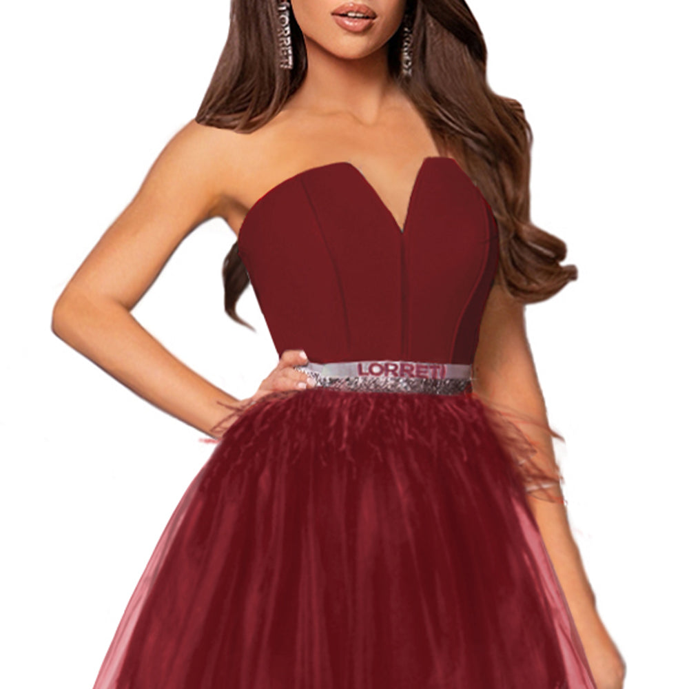 MINI DRESS VIVIEN TRICOT TULLE BURGUNDY