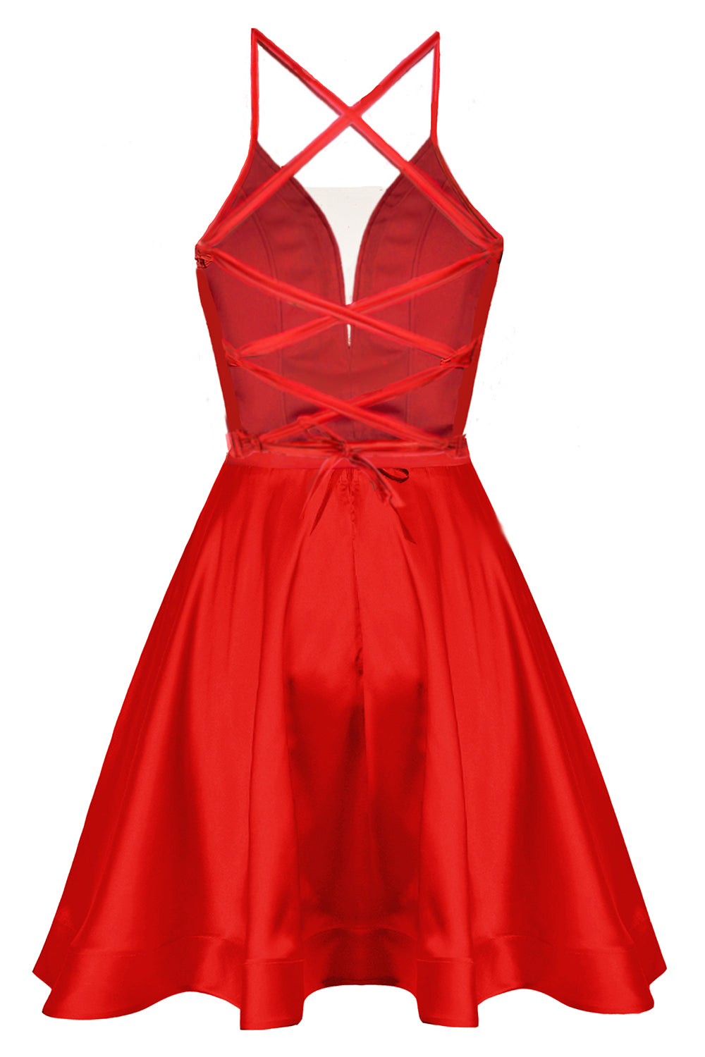 MINI DRESS ALLY SATIN RED