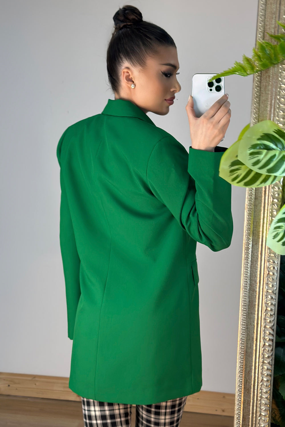 BLAZER CHIC BI-STRETCH FABRIC GREEN