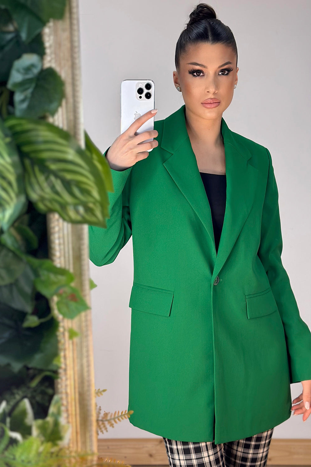 BLAZER CHIC BI-STRETCH FABRIC GREEN