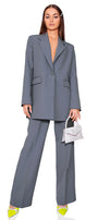 MAXI BLAZER AND PANTS SET 2 PARTS BOSSY BI-STRETCH FABRIC DARK GREY