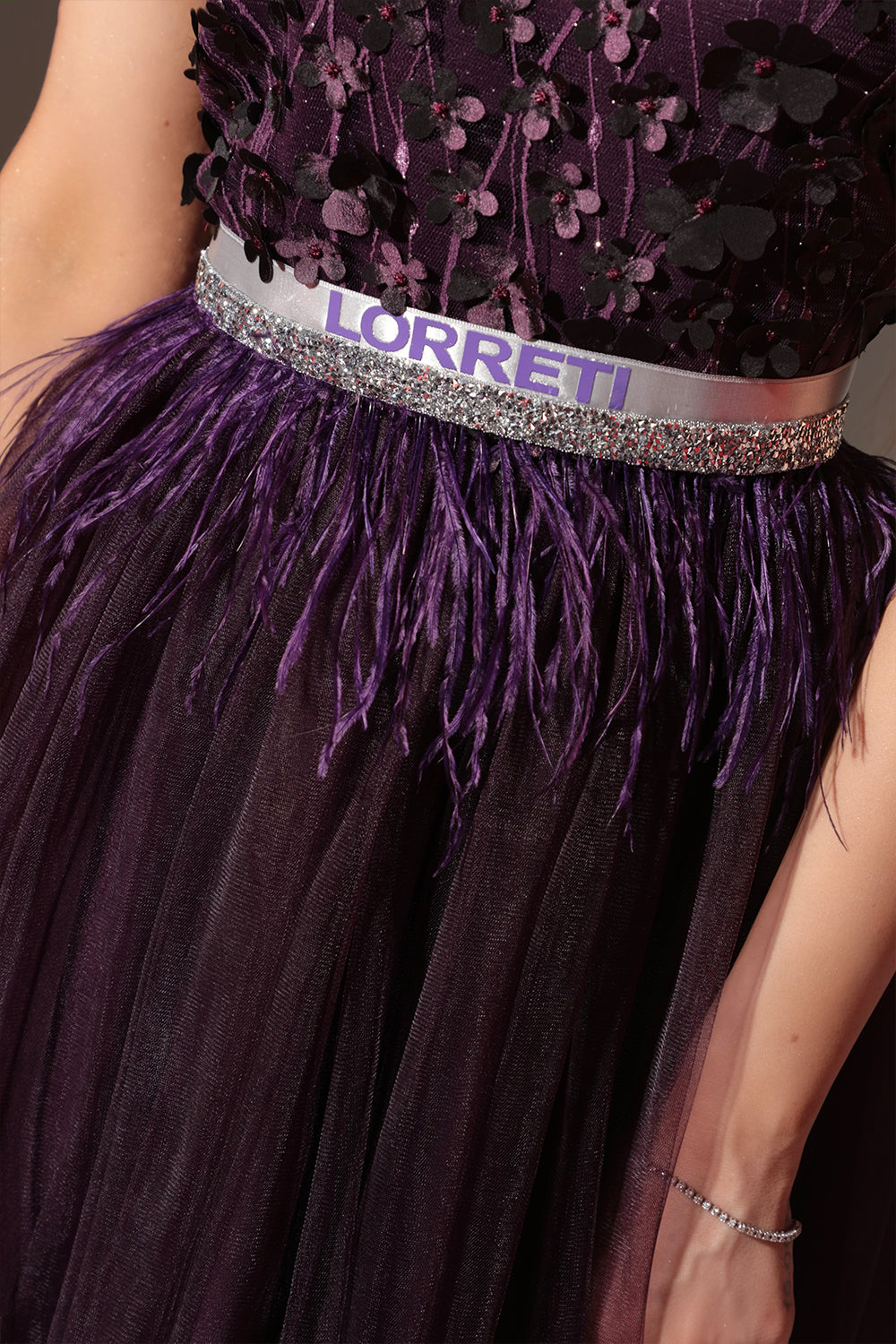 MINI DRESS NOVA LACE TULLE DARK PURPLE