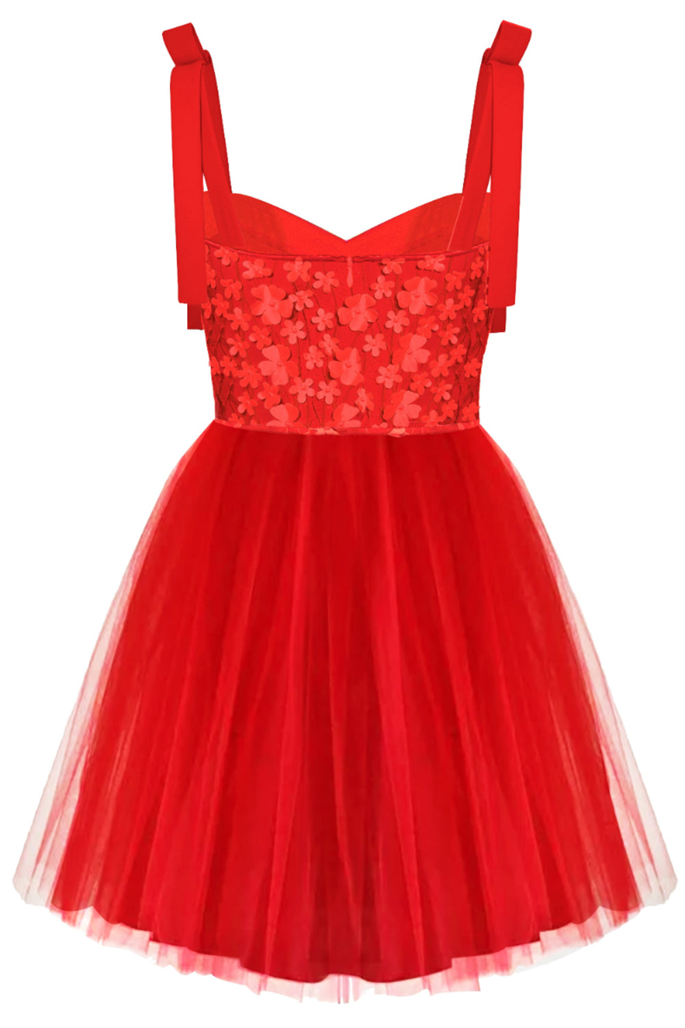 MINI ROCHIE MARY DANTELA TUL ROSU