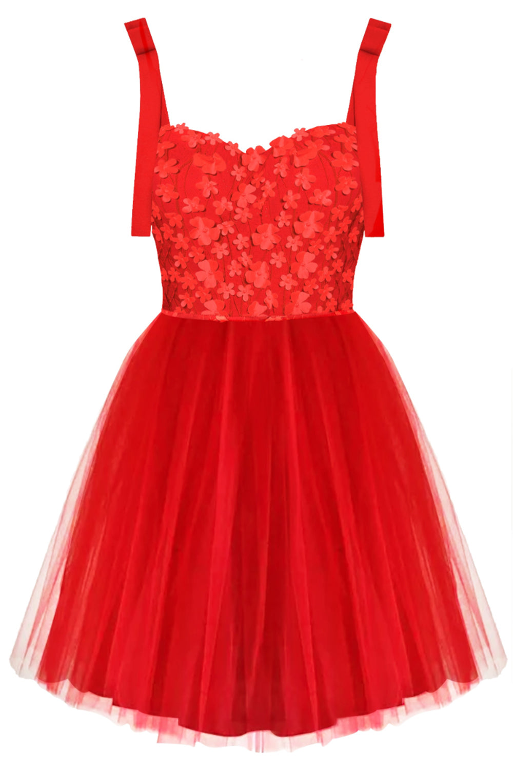 MINI ROCHIE MARY DANTELA TUL ROSU