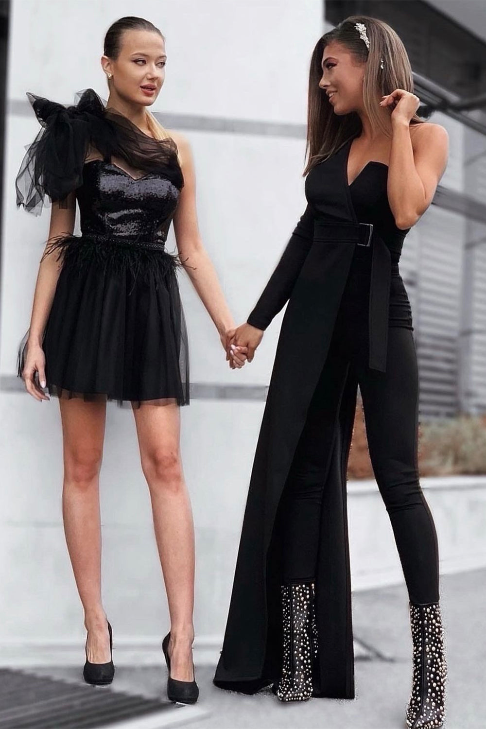 МAXI SET 4 PEZZI  TOP CON PANTALONI GENEVIEVE JERSEY NERO