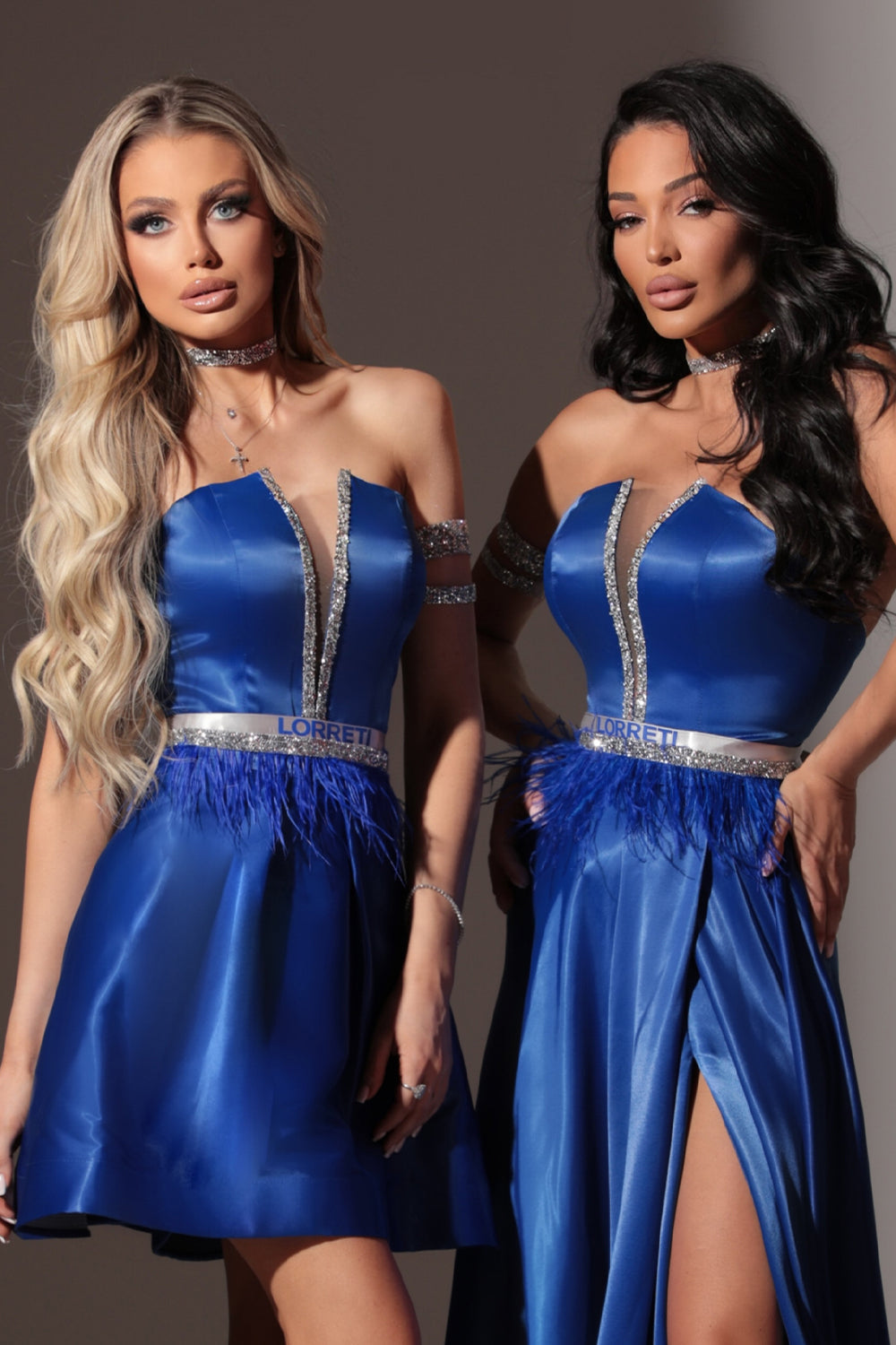 BELT MARABU 10A FEATHERS RHINESTONE COBALT BLUE