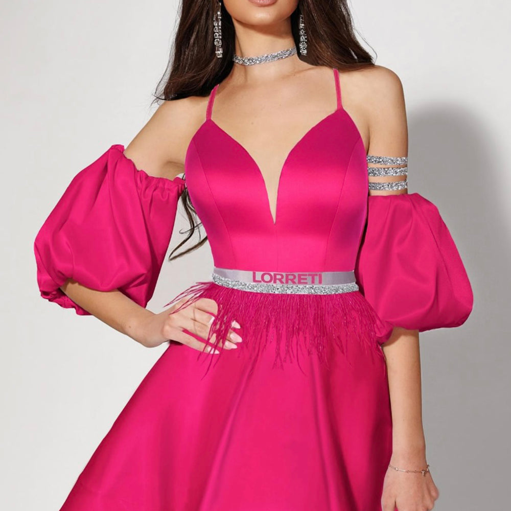 MINI SKIRT AND CROP TOP SET ALLY SATIN HOT PINK