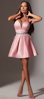 MINI DRESS ALLY SATIN ROSE ASH