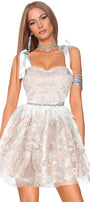 МINI VESTITO MILA PIZZO BIANCO CON NUDO