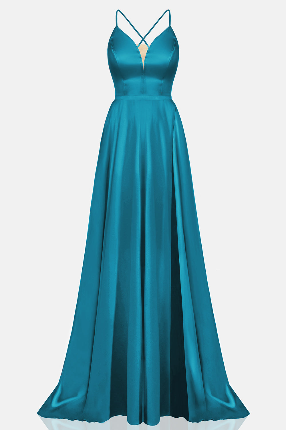 MAXI ROCHIE ADRIANA SATIN ALBASTRU PETROL