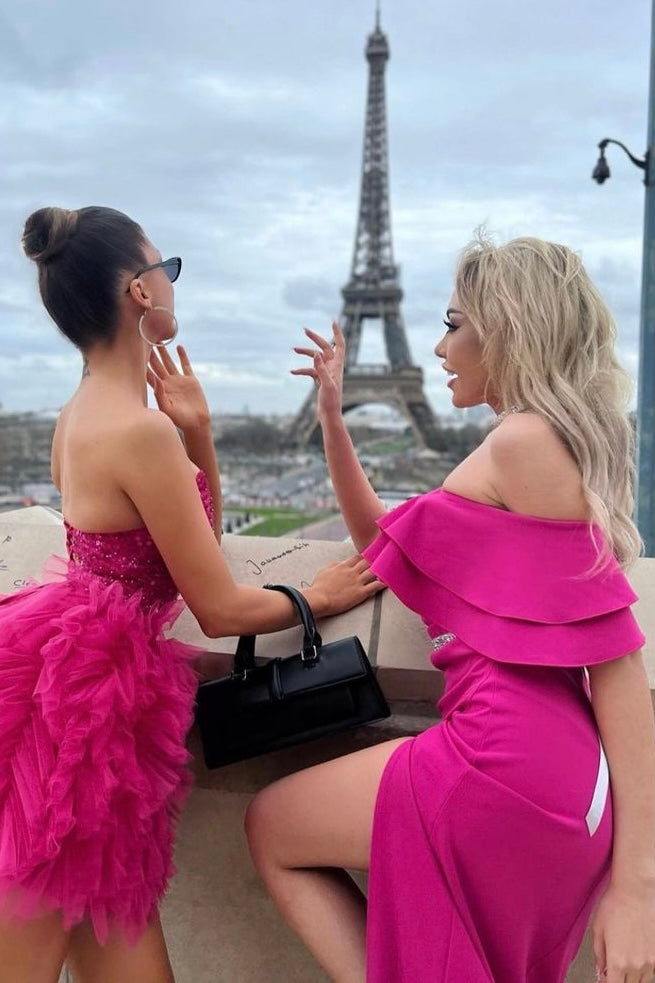 MAXI DRESS MADELYN TRICOT HOT PINK