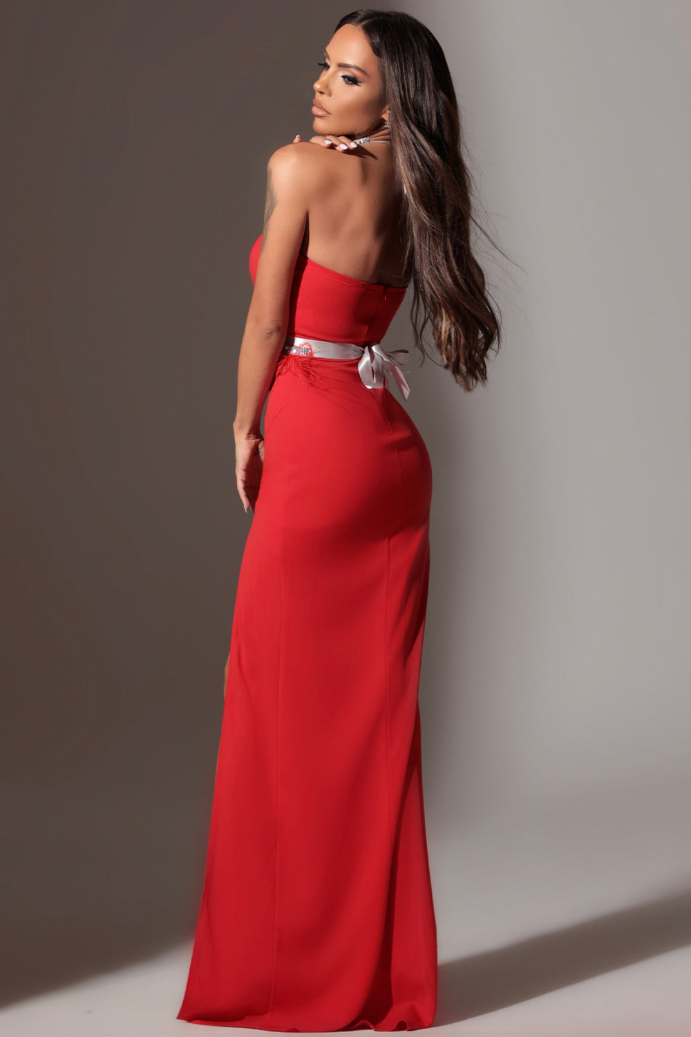 MAXI VESTIDO VICTORIA LEOTARDO ROJO