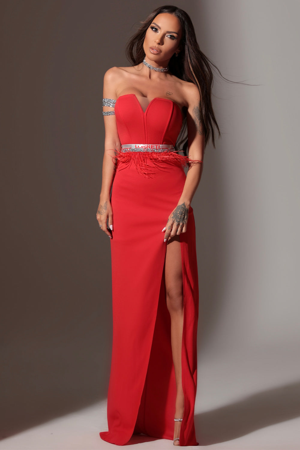 MAXI DRESS VICTORIA TRICOT RED