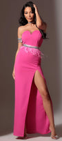 MAXI DRESS VICTORIA TRICOT HOT PINK
