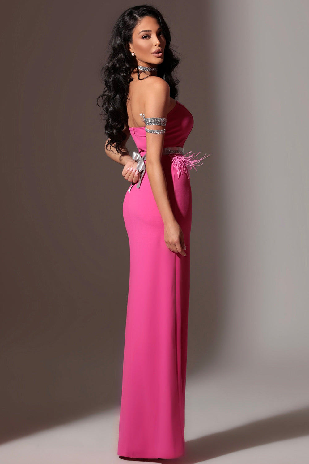 MAXI DRESS VICTORIA TRICOT HOT PINK