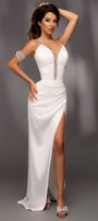 МAXI SET TOP CON GONNA RUMY RASO STRASS BIANCA