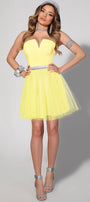 MINI DRESS VIVIEN TRICOT TULLE YELLOW