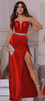 МAXI SET 2 PEZZI TOP CON GONNA SIANA JERSEY LAMÉ ROSSO