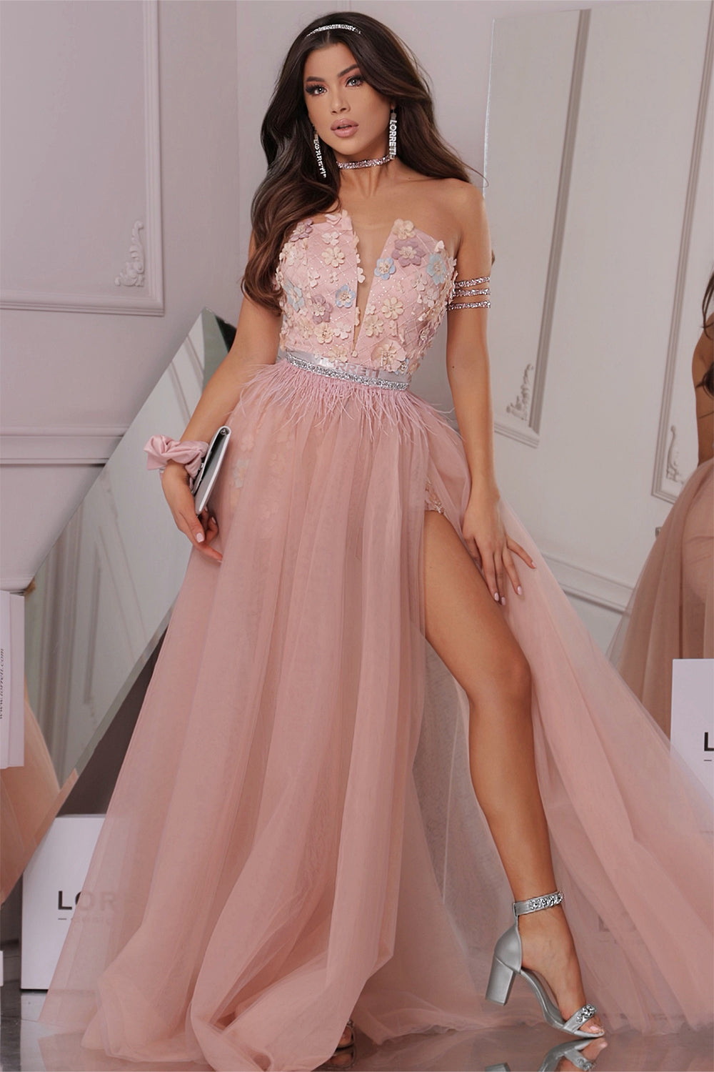 MAXI SET 3 PEZZI TOP CON PANTALONI FAIRY PIZZO ТULLE ОRO