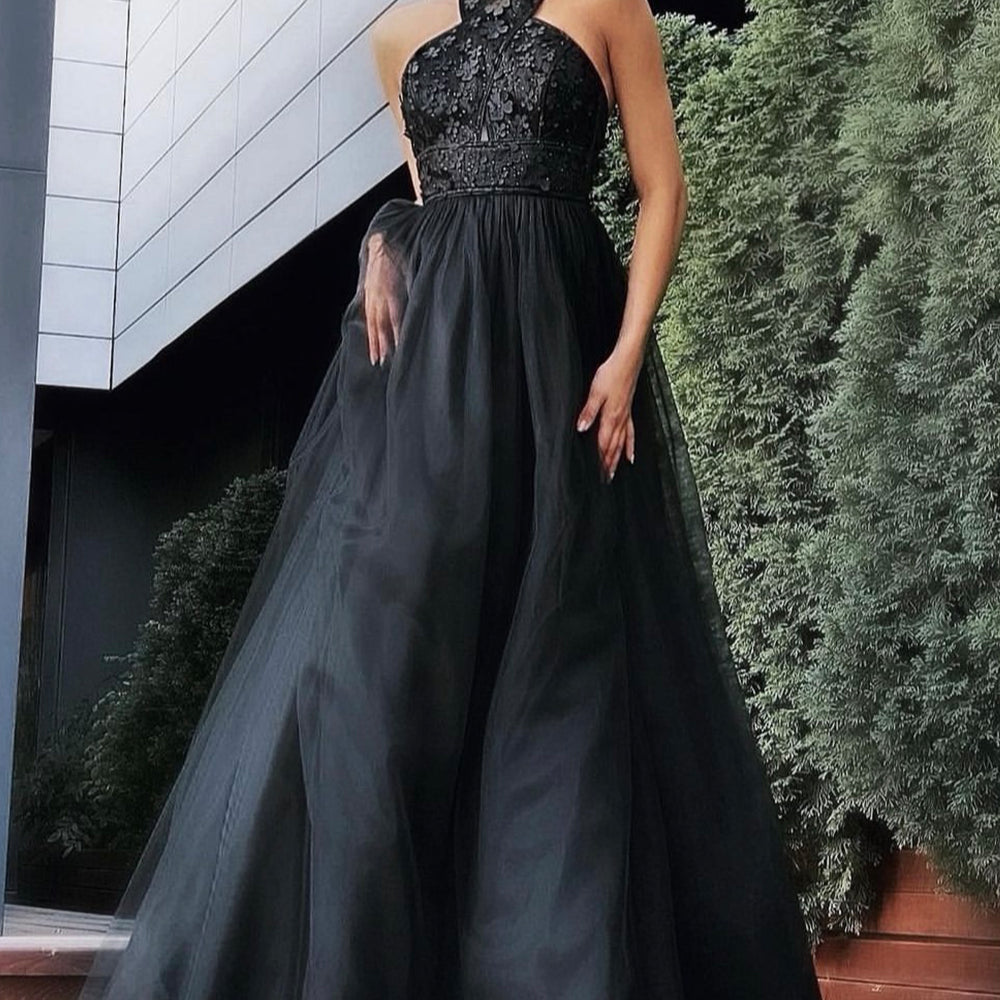 МAXI SET TOP CON GONNA ELEANOR PIZZO RASO ТULLE NERO
