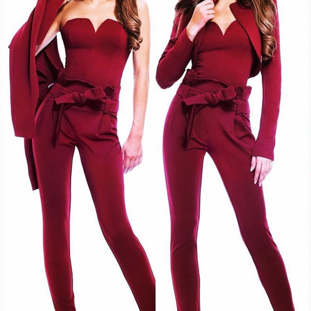 MAXI SET 3 PIESE SACOU ȘI PANTALONI TRICOT VISINIU