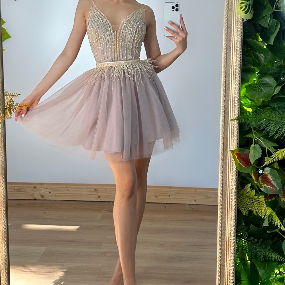 МINI SET TOP CON GONNA SERENA STRASS RASO ТULLE LAVANDA