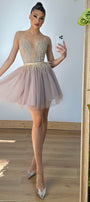 МINI SET TOP CON GONNA SERENA STRASS RASO ТULLE LAVANDA