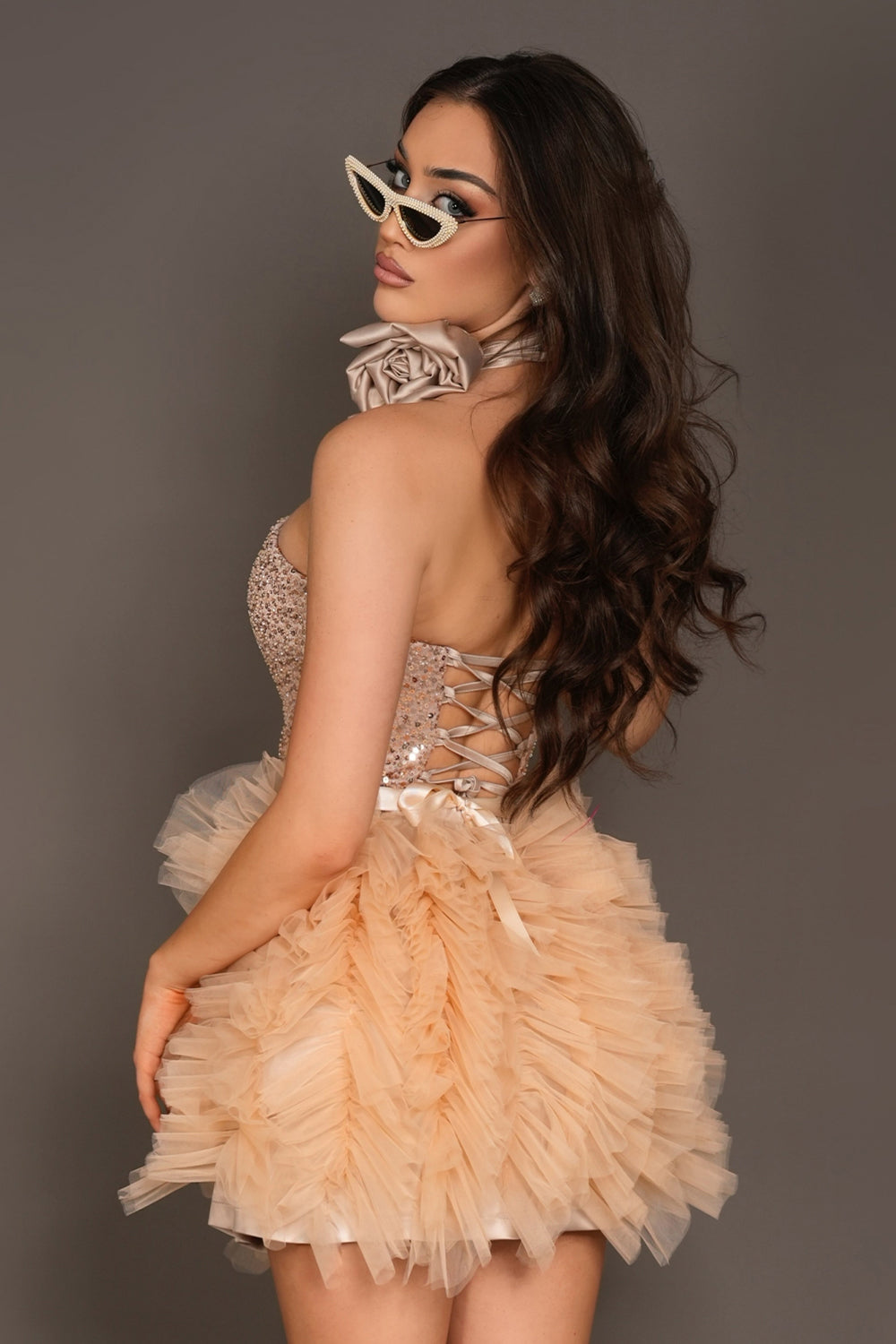 GARGANTILLA/CINTURÓN SATÍN BEIGE / NUDE