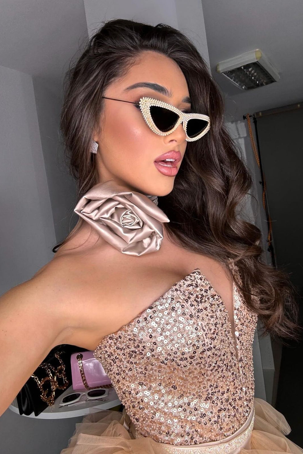 GARGANTILLA/CINTURÓN SATÍN BEIGE / NUDE