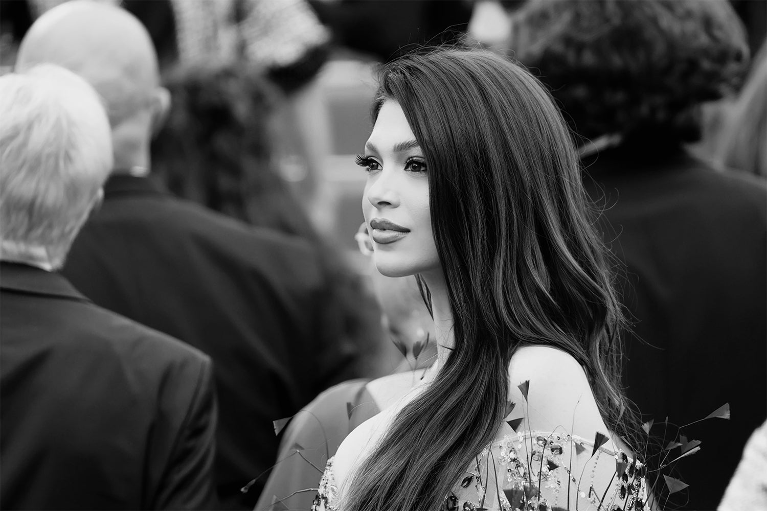 MAXI DRESS RED CARPET RHINESTONE GOLDEN AND PURPLE