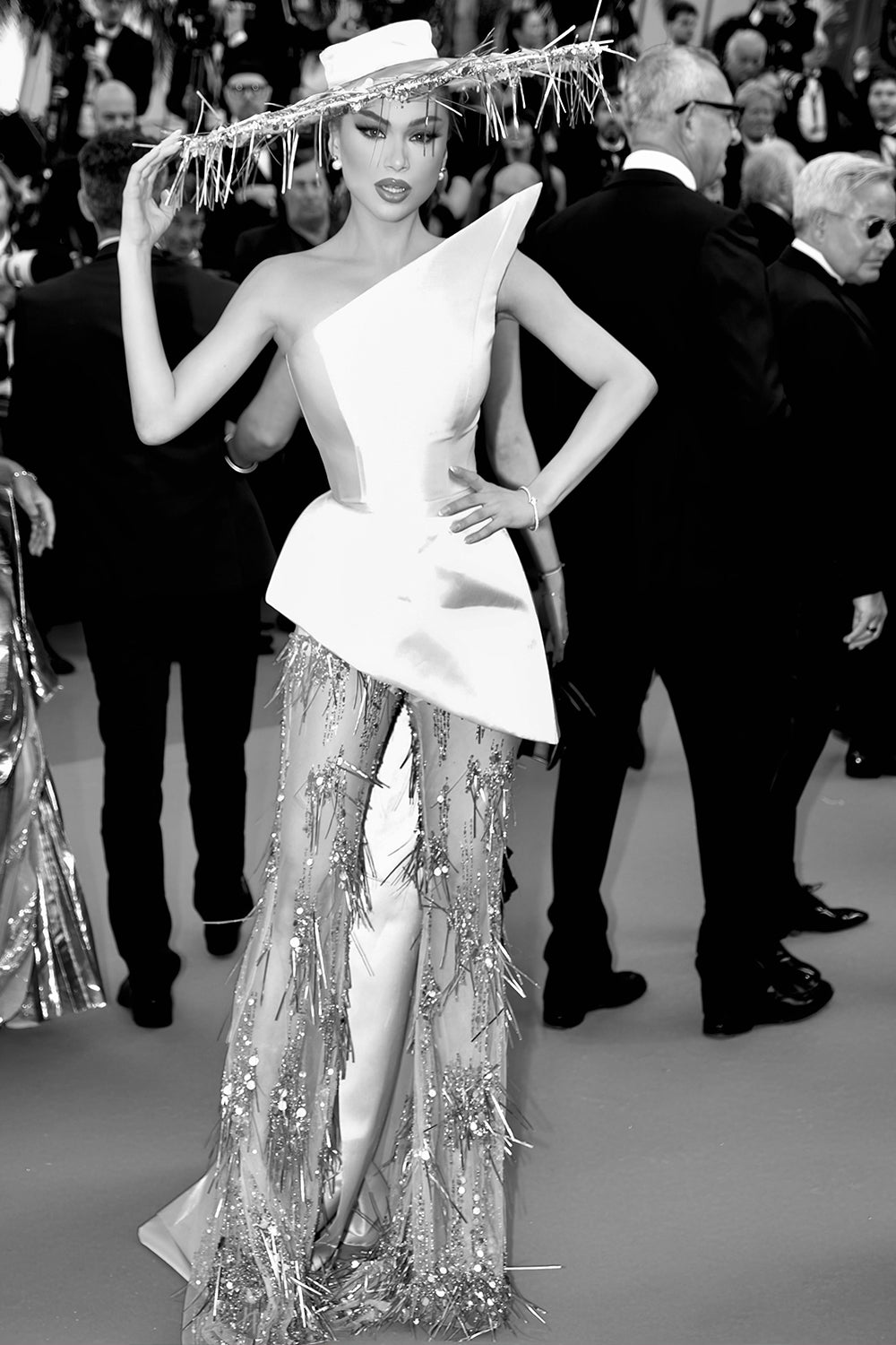 MAXI CROP TOP AND PANTS AND HAT SET CANNES SATIN ROSE GOLD