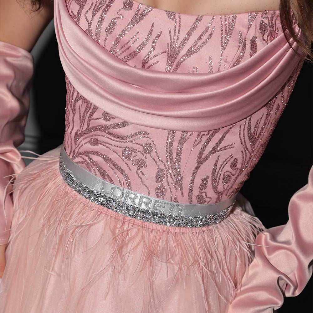 CINTURA MARABU PIUME STRASS ROSA CIPRIA