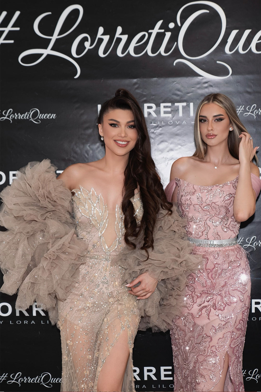 MAXI ROCHIE ȘI EȘARFĂ CRISTALE BROCADĂ DE TUL ȘAMPANIE