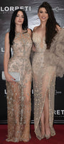 MAXI DRESS LILOVA RHINESTONE SATIN CHAMPAGNE