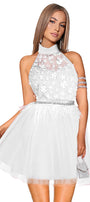 МINI VESTITO NOVA PIZZO ТULLE BIANCA