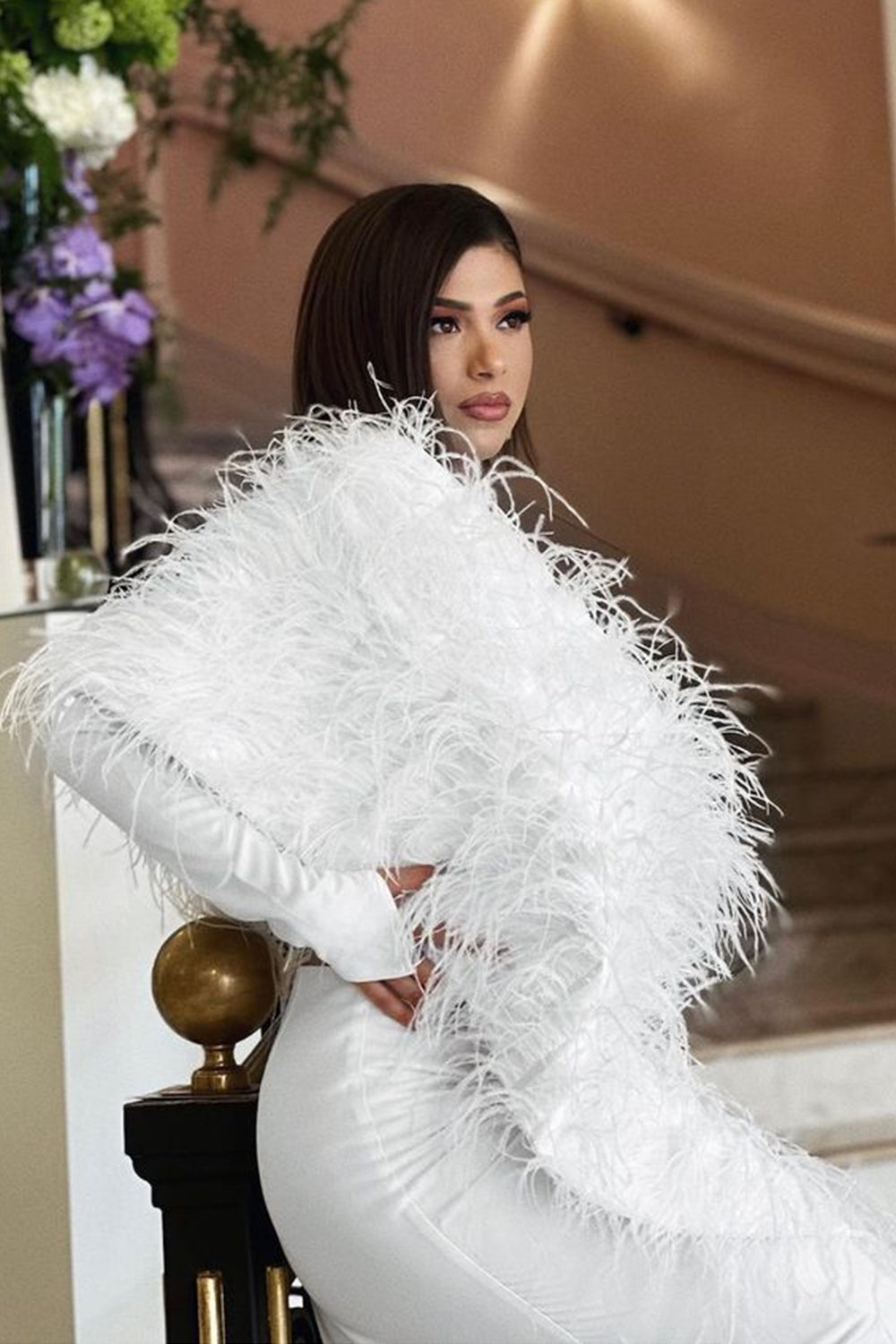 BUFANDA PLUMAS BLANCO