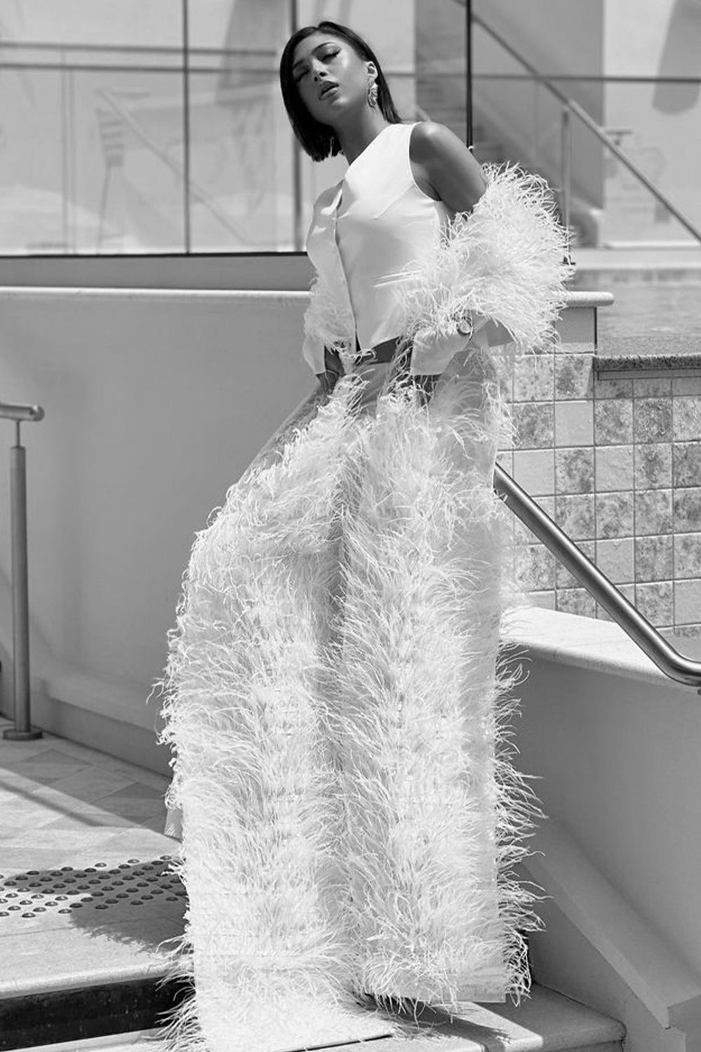 BUFANDA PLUMAS BLANCO