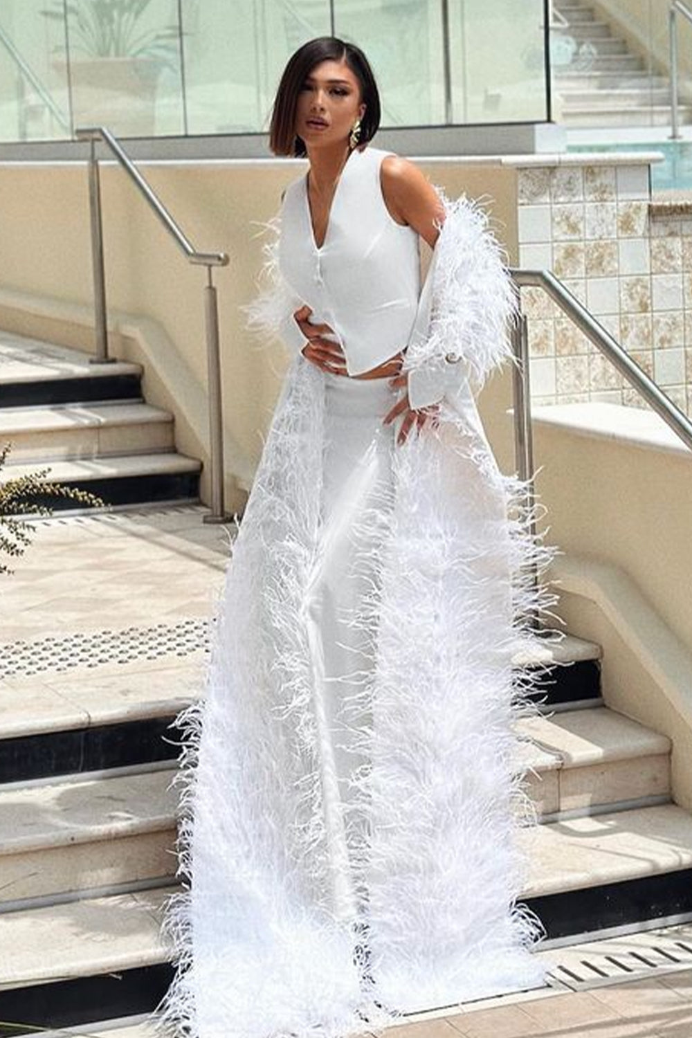 BUFANDA PLUMAS BLANCO