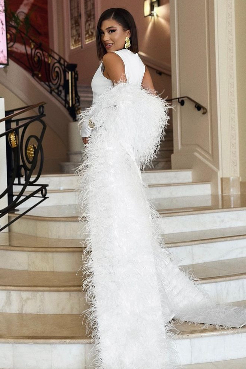 BUFANDA PLUMAS BLANCO