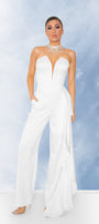 MAXI CROP TOP AND PANTS SET FELICITY 3 PARTS SATIN WHITE
