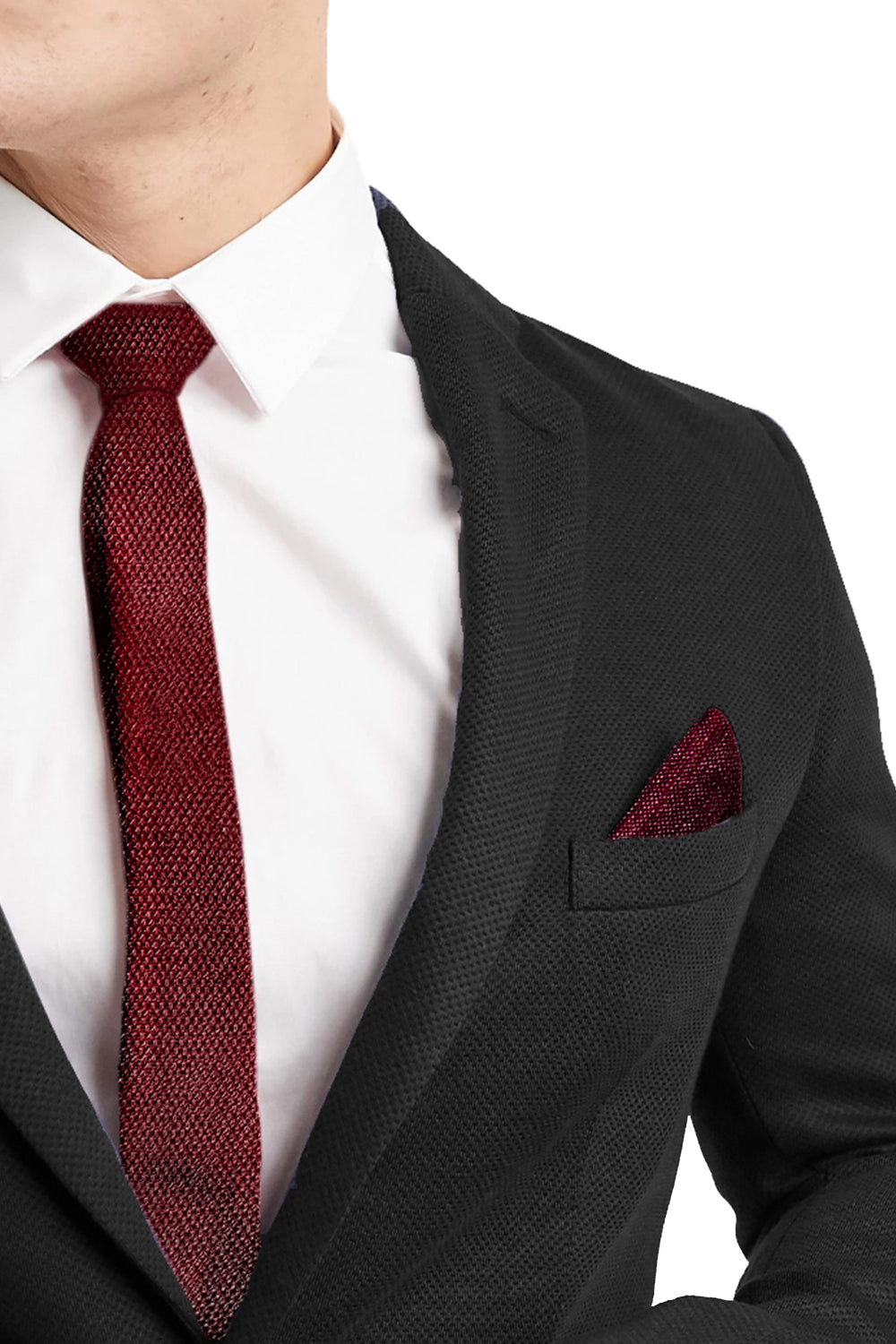 BOUTONNIERE TRICOT LAME BURGUNDY