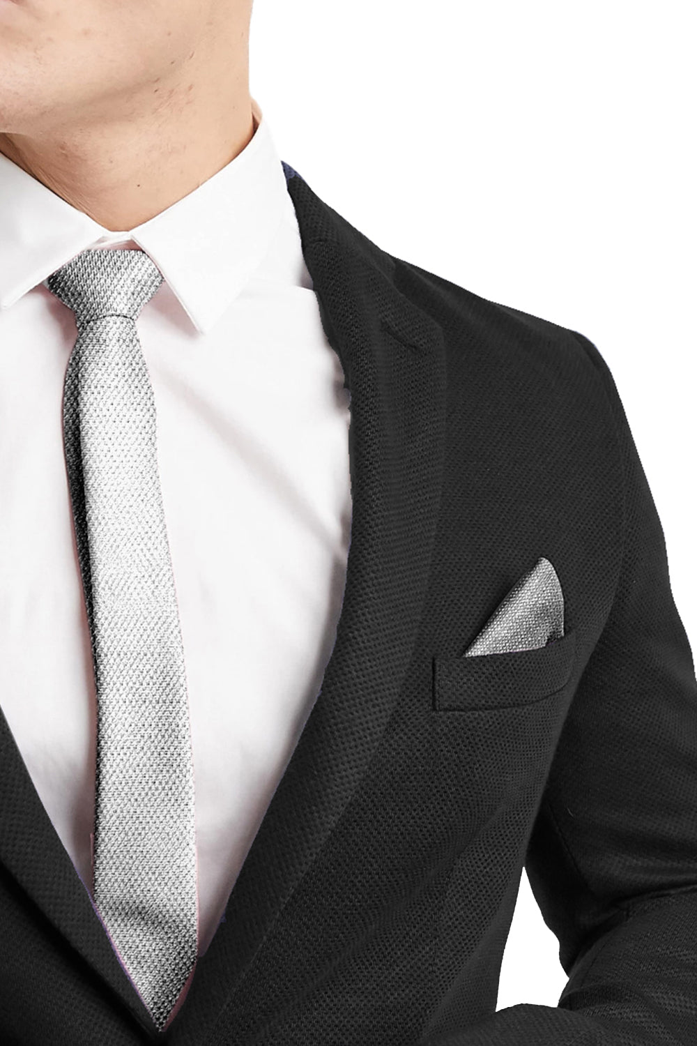 BOUTONNIERE TRICOT LAME SILVER
