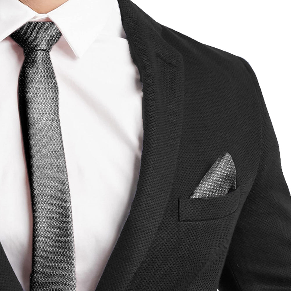 BOUTONNIER LEOTARDO LAMÉ GRIS OSCURO