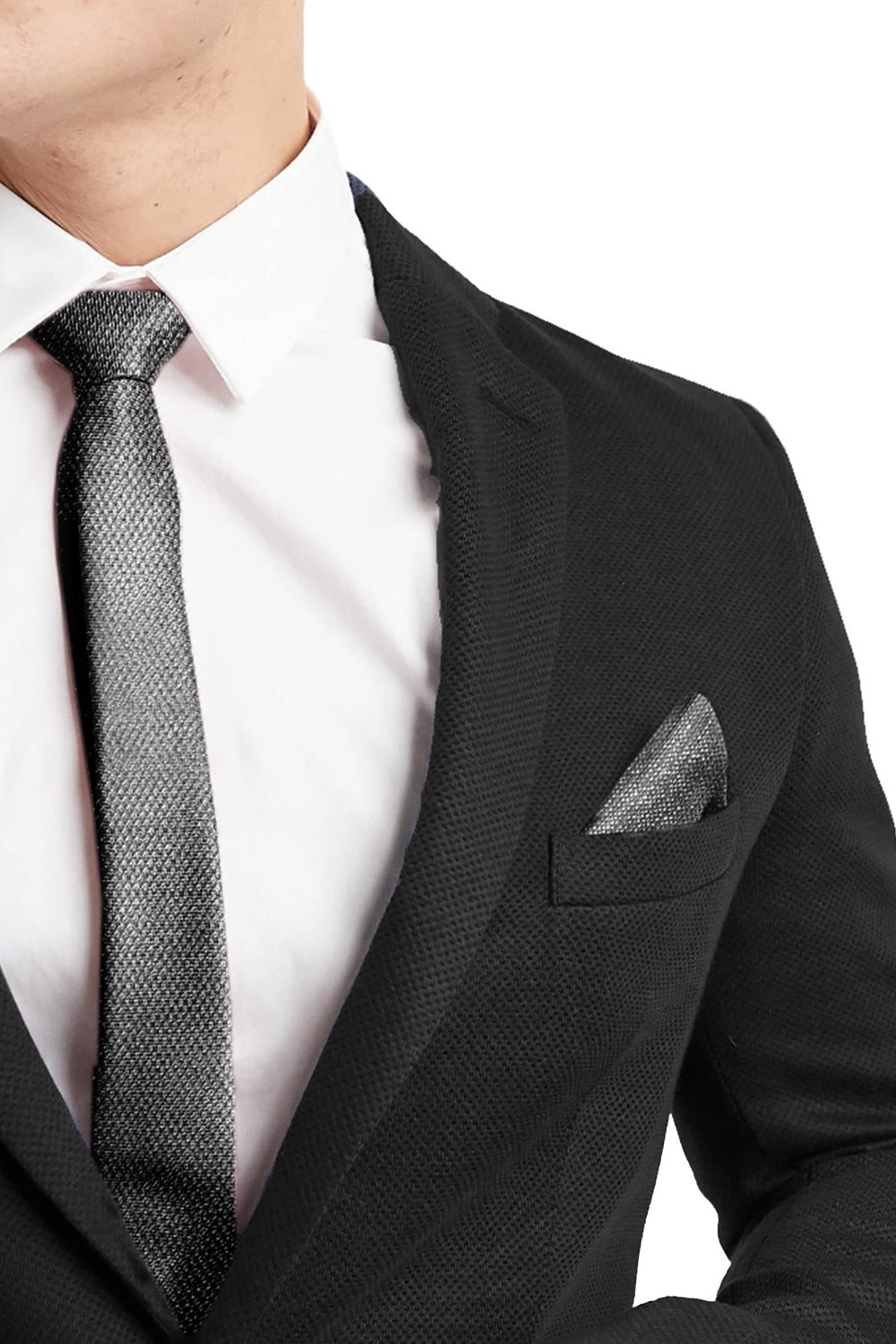 BOUTONNIERE TRICOT LAME DARK GREY