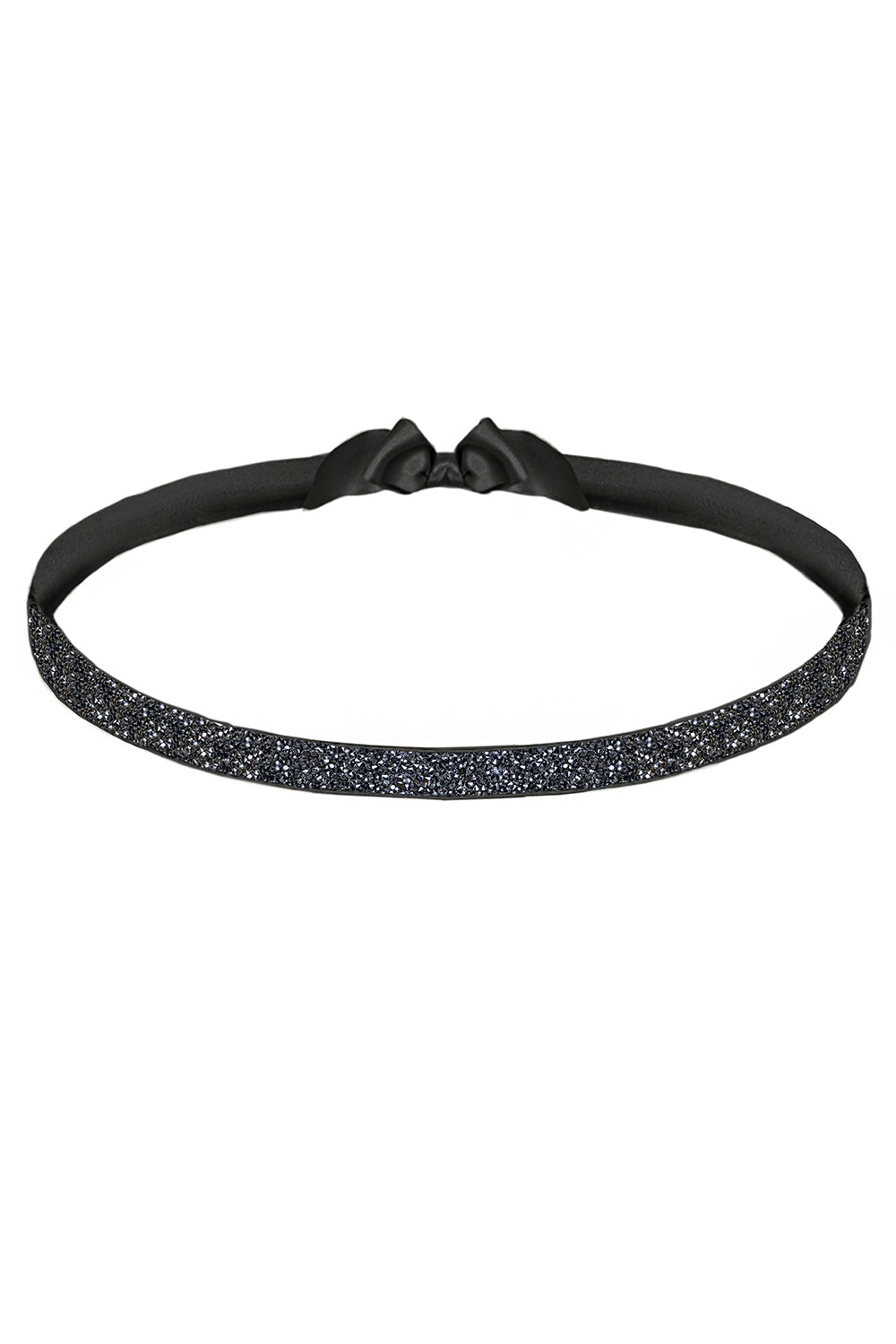 BELT STONE RHINESTONE SATIN BLACK