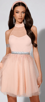 MINI VESTIDO NAOMI LEOTARDO TUL MELOCOTÓN